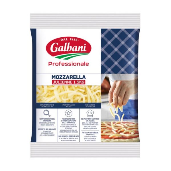 Mozzarella Julienne strimlad