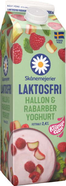 Skånemejerier Laktosfri yoghurt Hallon Rabarber